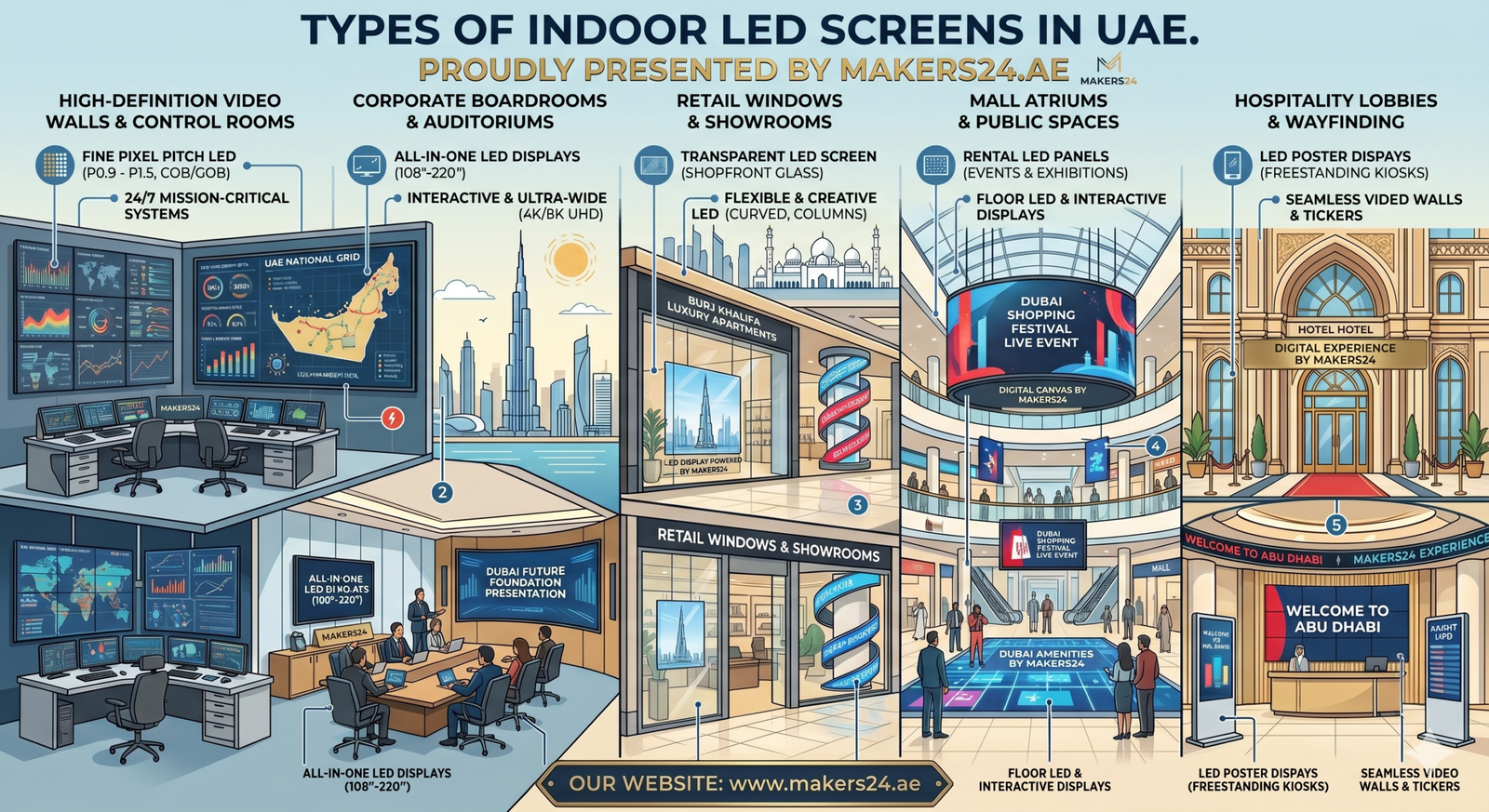 Types of Indoor LED Screens in UAE – Complete Guide for Business Use