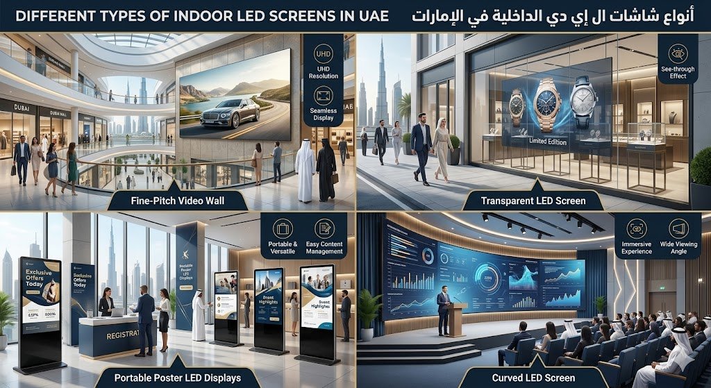 Different Types of Indoor LED Screens in UAE – Complete Guide for Modern Businesses