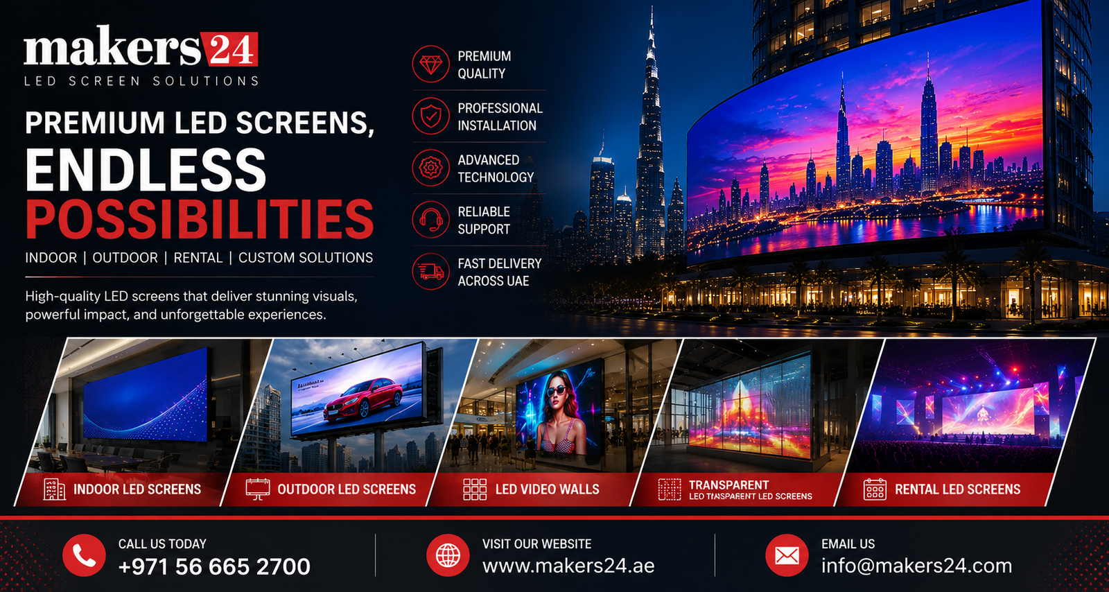 Why Makers24 is the Best LED Screen Supplier in UAE