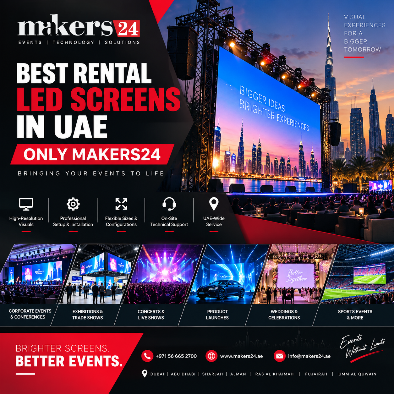 Best Rental LED Screens in UAE — Only Makers24