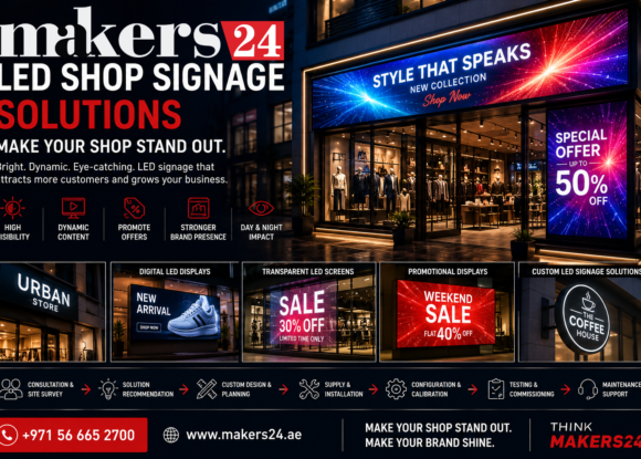 LED Shop Signage Solutions in UAE – Make Your Shop Stand Out with Makers24