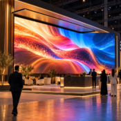 Immersive LED video wall at a UAE exhibition booth