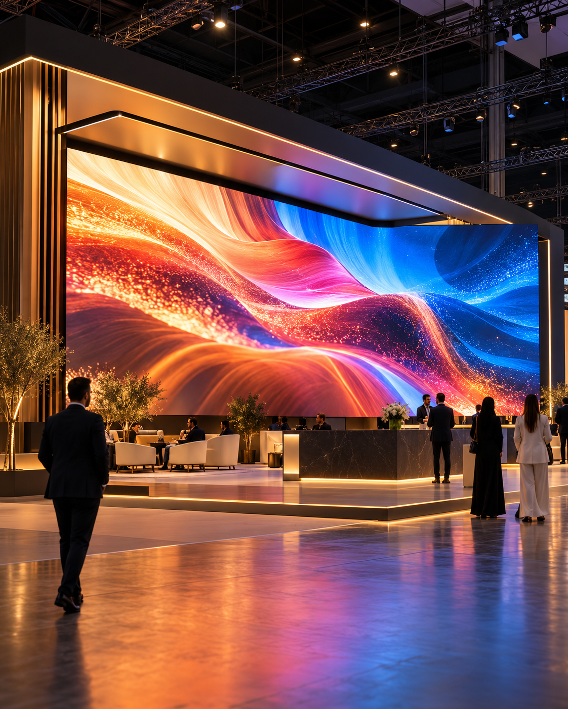 Immersive LED Screens for Exhibitions: Plan a Standout Booth 2 Immersive LED screens for exhibitions shown as a vivid LED video wall
